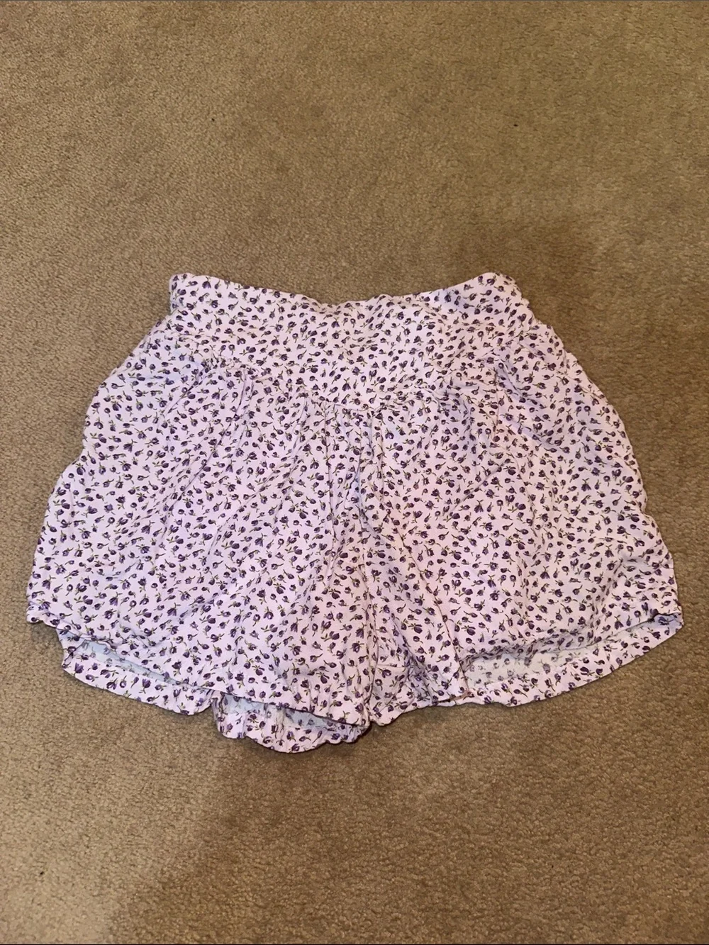 Old Navy Light Pink High-Waist Floral Print Shorts